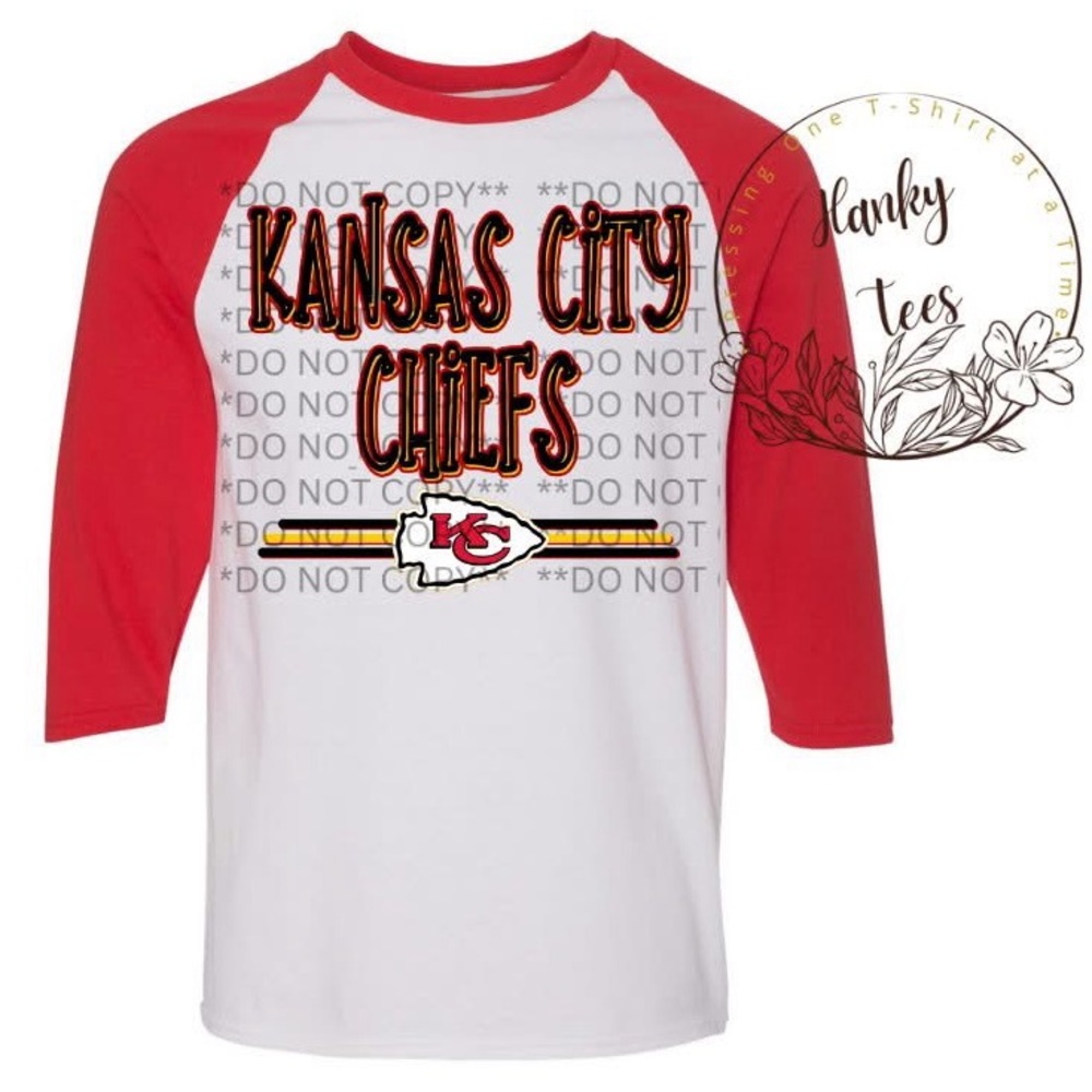 Kansas City Chiefs Raglan Shirt - Red & White